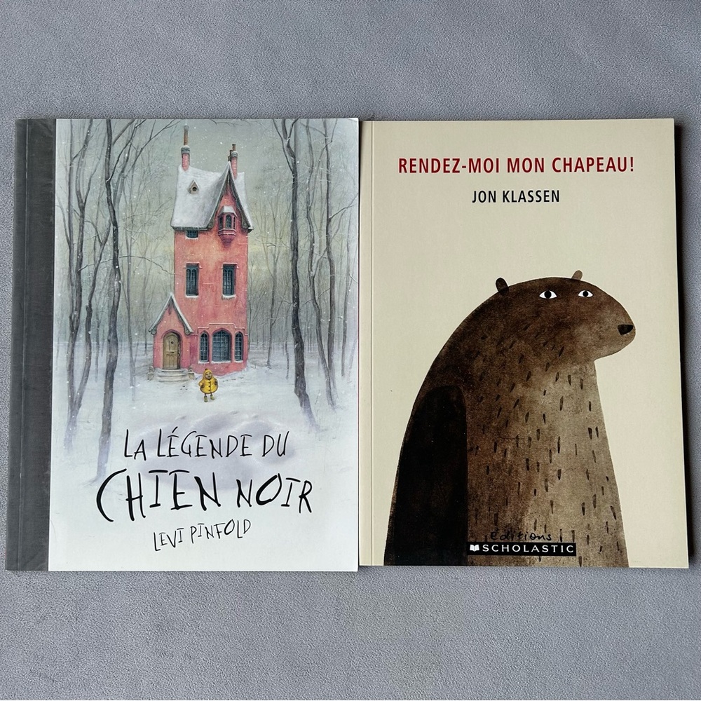 FRENCH ~ Set of 2 ~ Books ~ Rendez-moi mon chapeau & La legende du chien noir